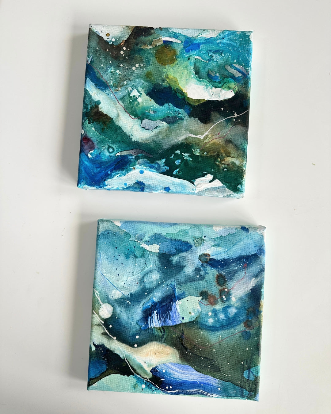 Farve-skitse #19 og #20  - 20x20 cm