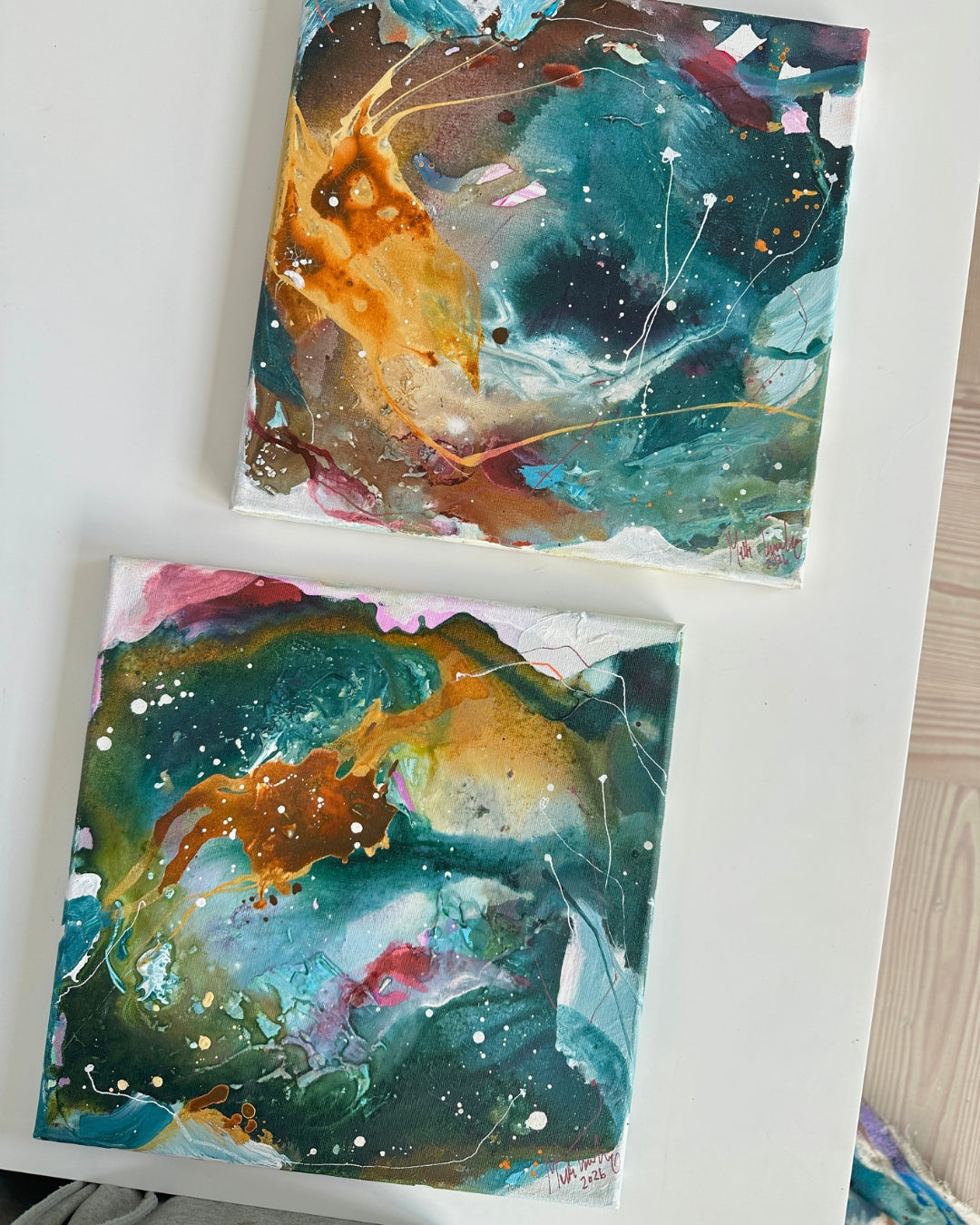 Farve-skitse #2 og #3  - 30x30 cm
