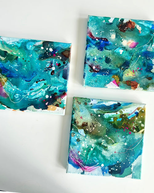 Farve-skitse #24 og #25 og #26 - 20x20 cm