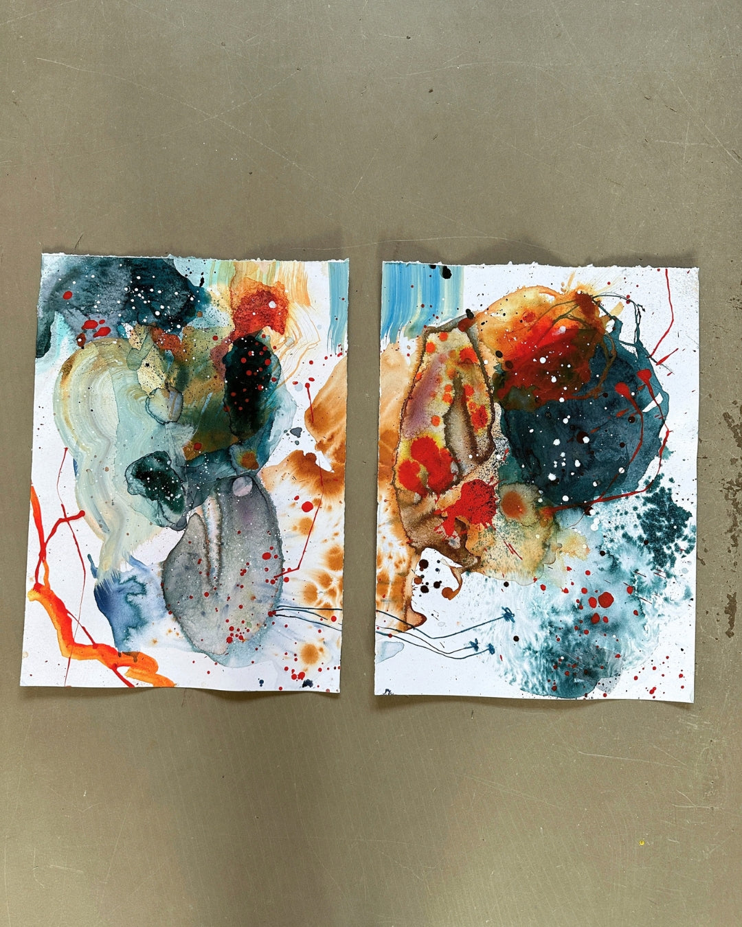 Farveskitser #33 og #34 - 29,7 x 40,5 cm)