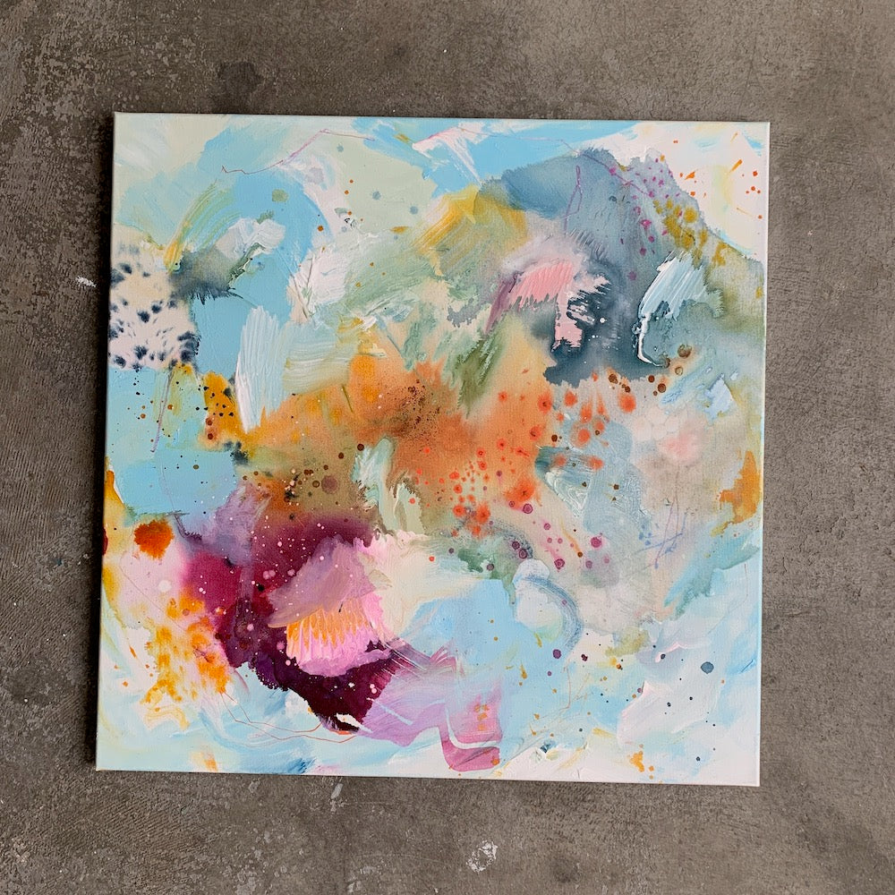 Abstraction #4 - 60x60 cm - m. egetræsramme
