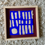 Ultramarine #19 - originalt papirværk - 31 x 32 cm - egetræsramme/ART-glas