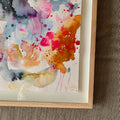Think #1 - 39,5 x 49 cm - originalt maleri i egetræsramme