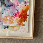 Think #1 - 39,5 x 49 cm - originalt maleri i egetræsramme