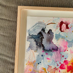 Think #1 - 39,5 x 49 cm - originalt maleri i egetræsramme