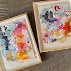 Think #1 - 39,5 x 49 cm - originalt maleri i egetræsramme