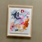 Think #1 - 39,5 x 49 cm - originalt maleri i egetræsramme