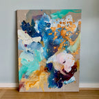 Raw and blue - 60x80 cm (hørlærred)