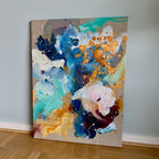 Raw and blue - 60x80 cm (hørlærred)