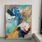 Raw and blue - 60x80 cm (hørlærred)