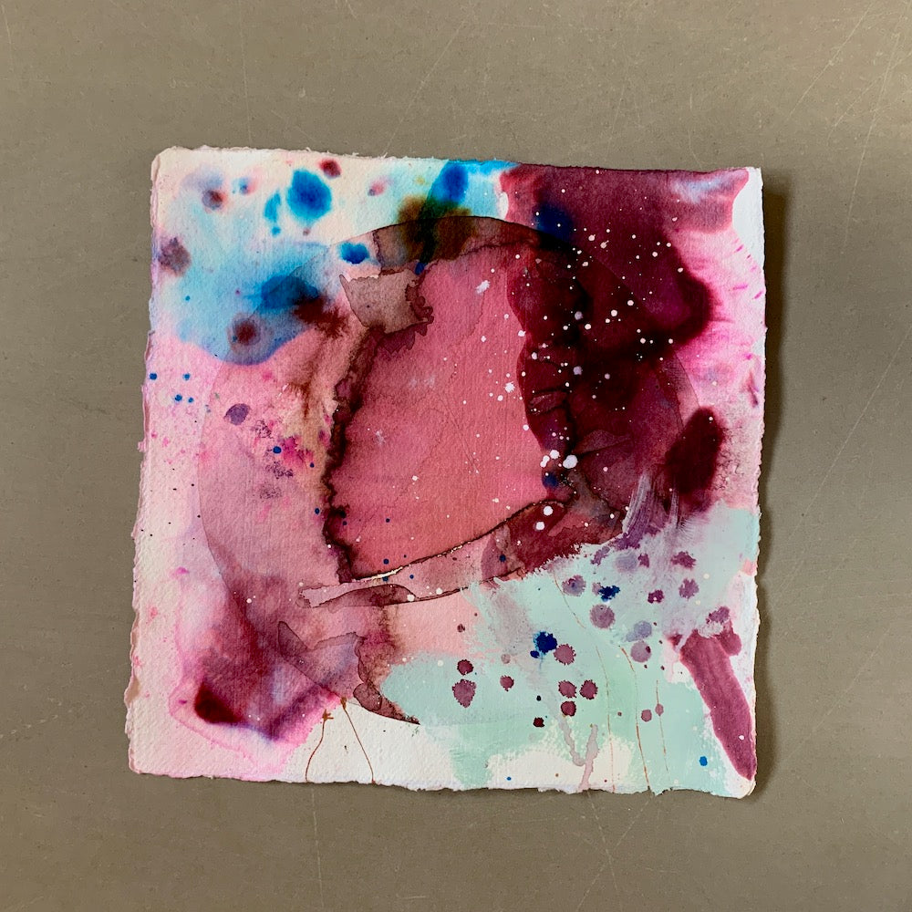Trouble behind - 30x30 cm (papirmaleri)
