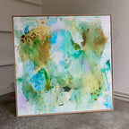 Raw - 130x130 cm - m. egetræsramme