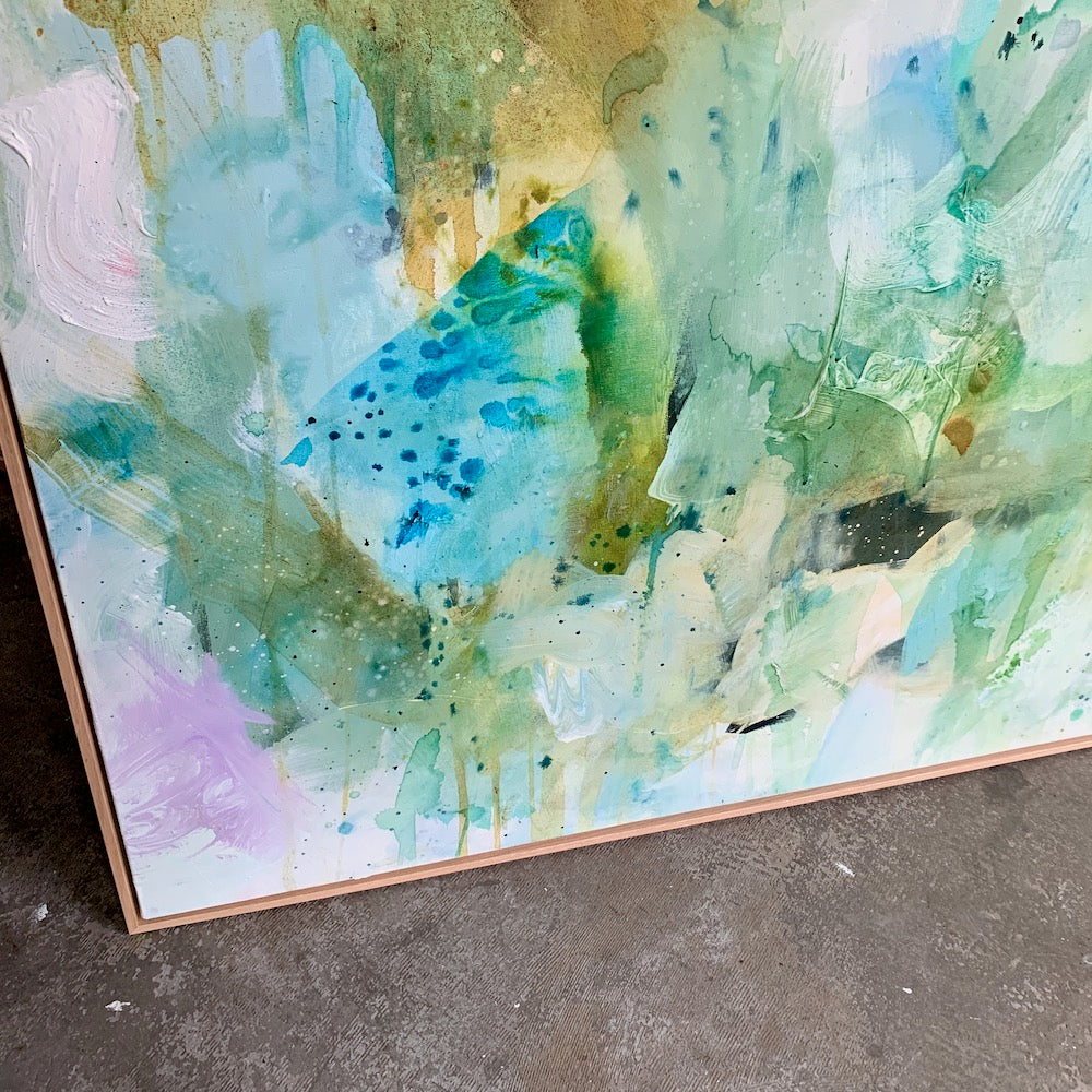 Raw - 130x130 cm - m. egetræsramme