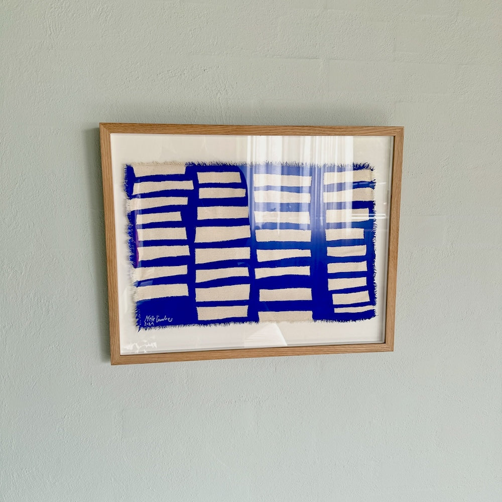 Ultramarine #3 - i egetræsramme -  39,5 x 49 cm