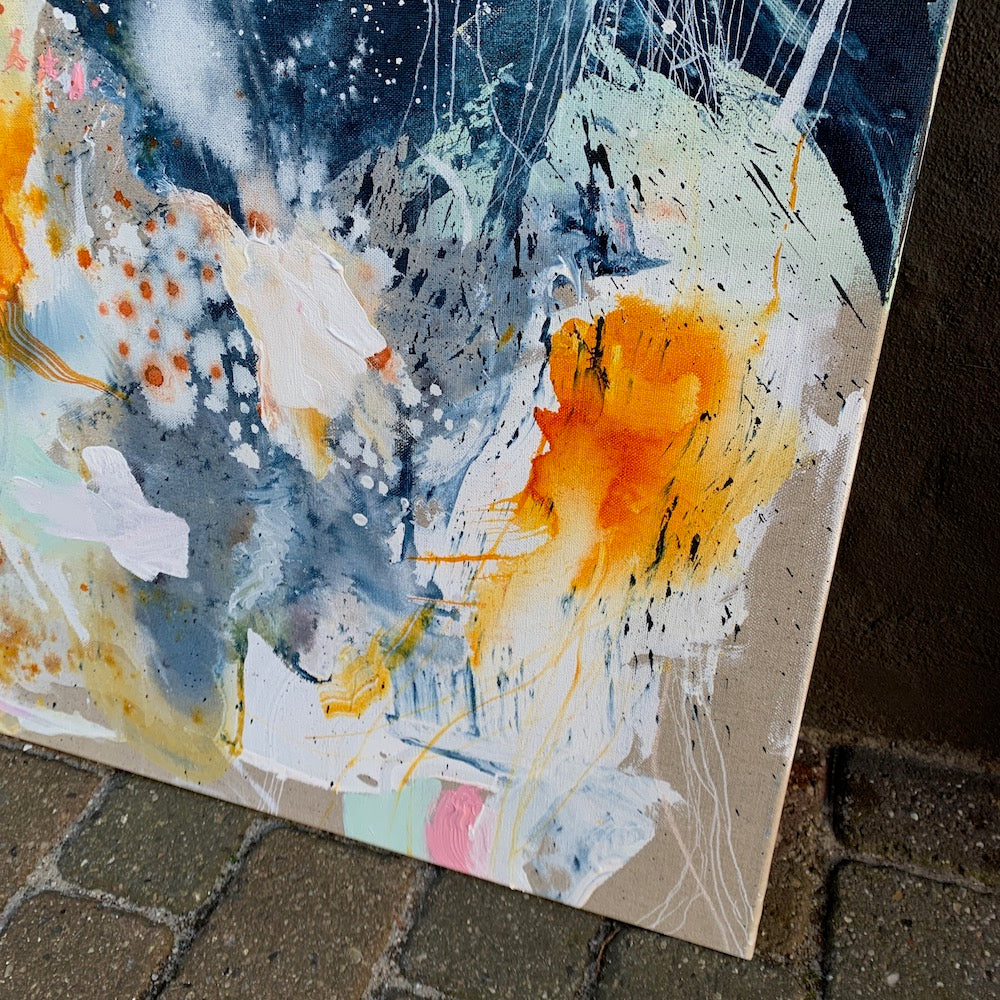 The Globe - 100x100 cm - den på rå lærred