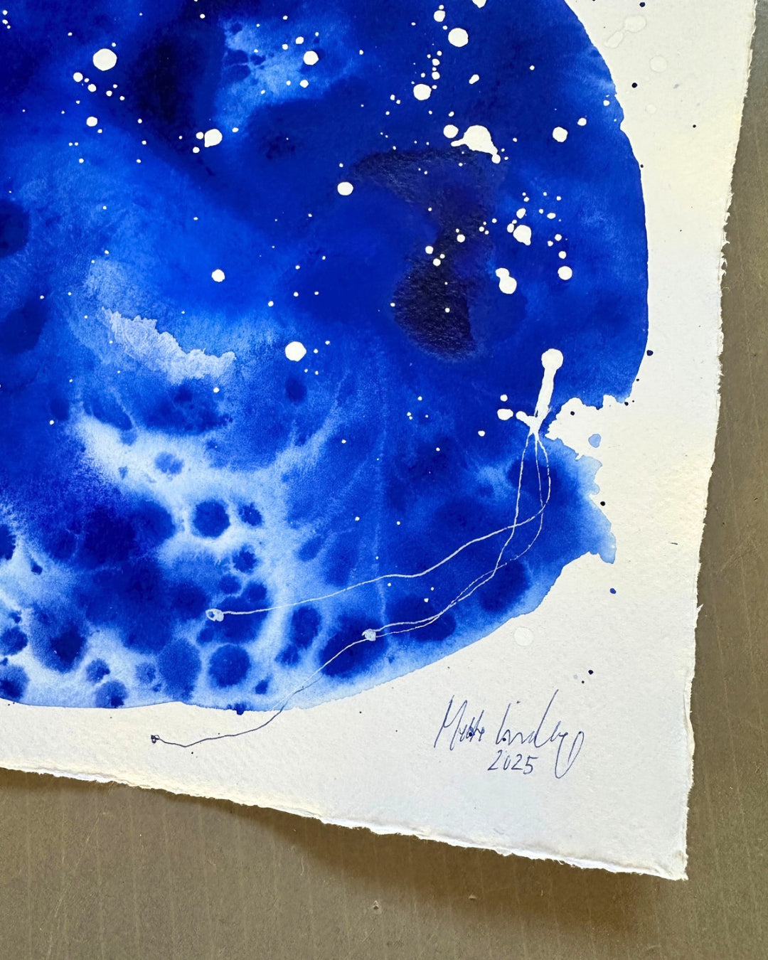 Ultramarine moon - 20x20 cm