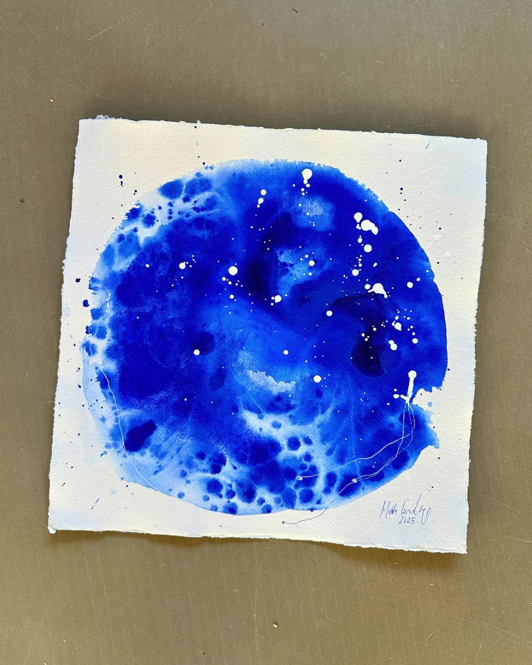 Ultramarine moon - 20x20 cm