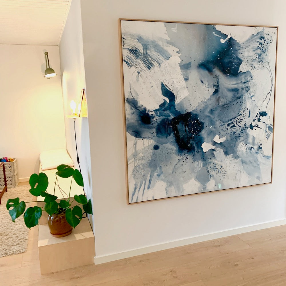 Monochrome #1 - 150x150 cm - med egetræsramme