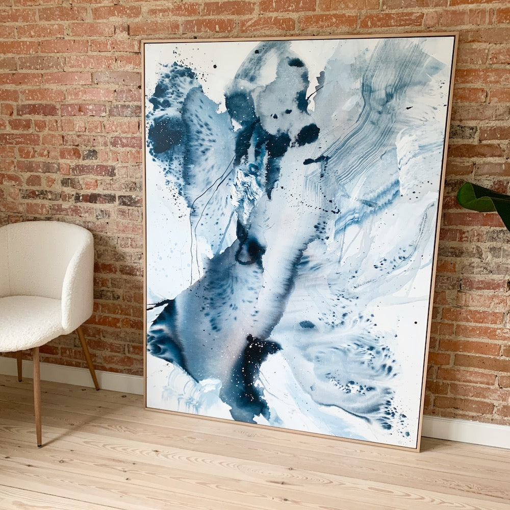 Monochrome #2 - 120x160 cm - med egetræsramme