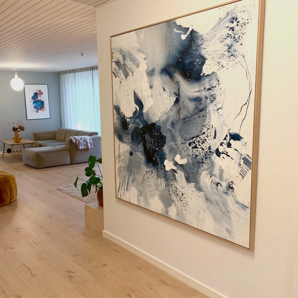 Monochrome #1 - 150x150 cm - med egetræsramme