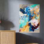 Raw and blue - 60x80 cm (hørlærred)