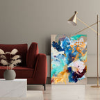 Raw and blue - 60x80 cm (hørlærred)