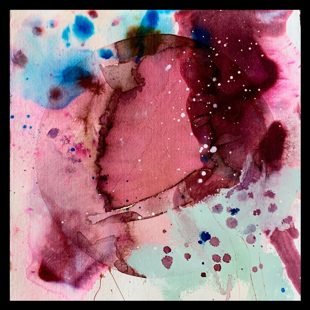 Trouble behind - 30x30 cm (papirmaleri)