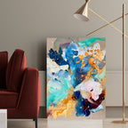 Raw and blue - 60x80 cm (hørlærred)