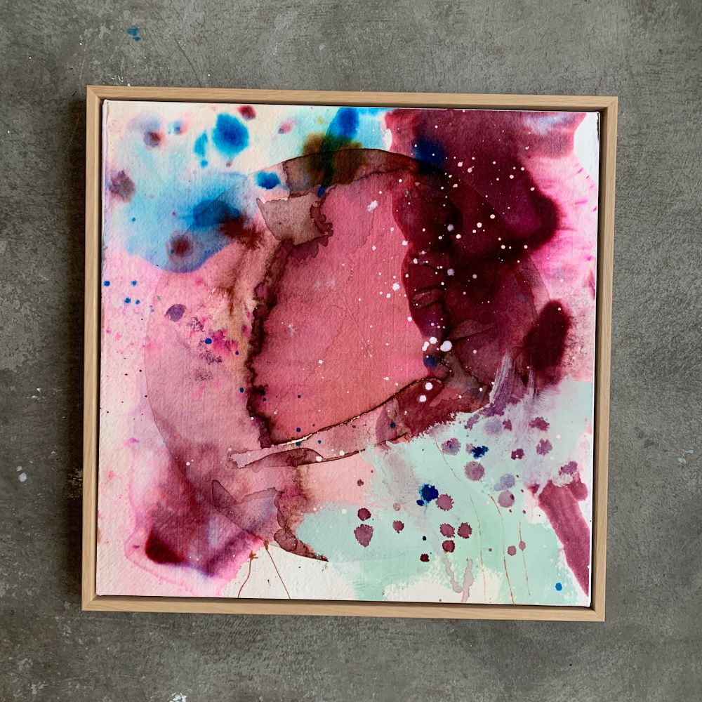 Trouble behind - 30x30 cm (papirmaleri)