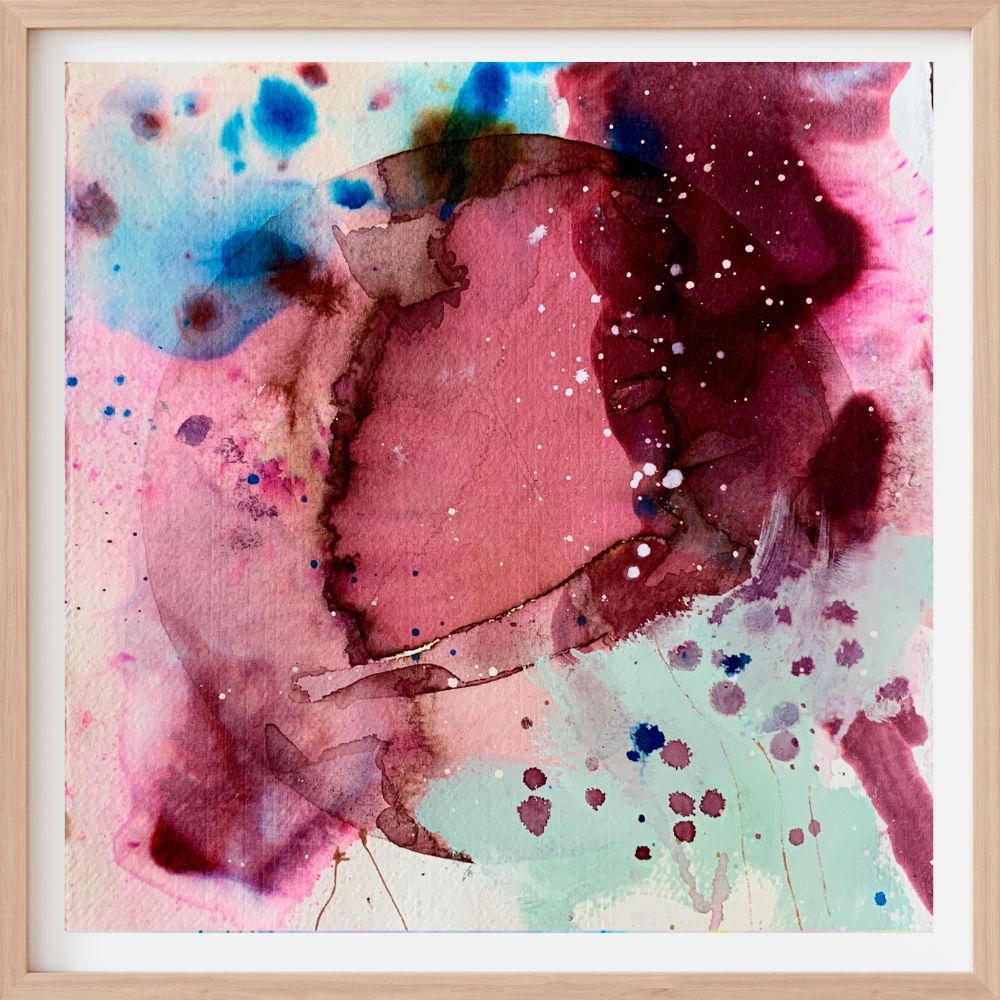 Trouble behind - 30x30 cm (papirmaleri)