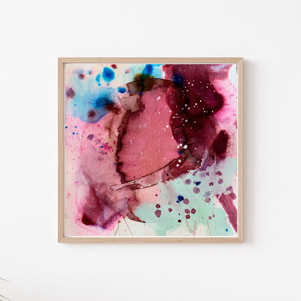 Trouble behind - 30x30 cm (papirmaleri)