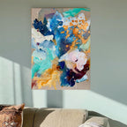 Raw and blue - 60x80 cm (hørlærred)
