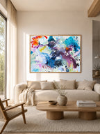Abstract art print displayed in modern interior setting by Mette Lindberg