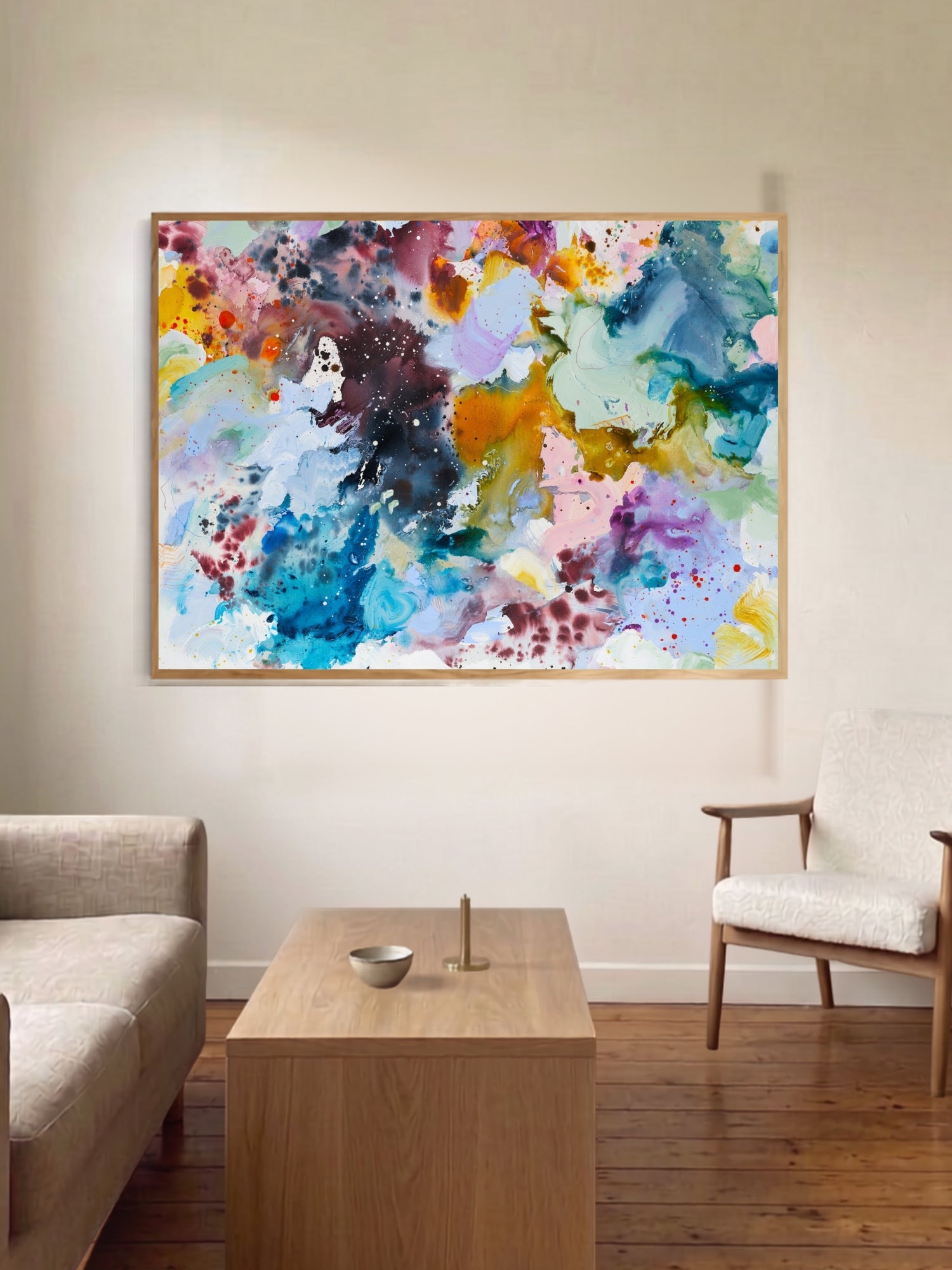 abstract-art-print-nordic-living.jpg Abstract art print in Nordic living room setting by Mette Lindberg