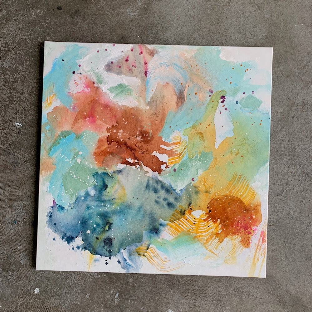 Abstraction #1 - 60x60 cm - m. egetræsramme