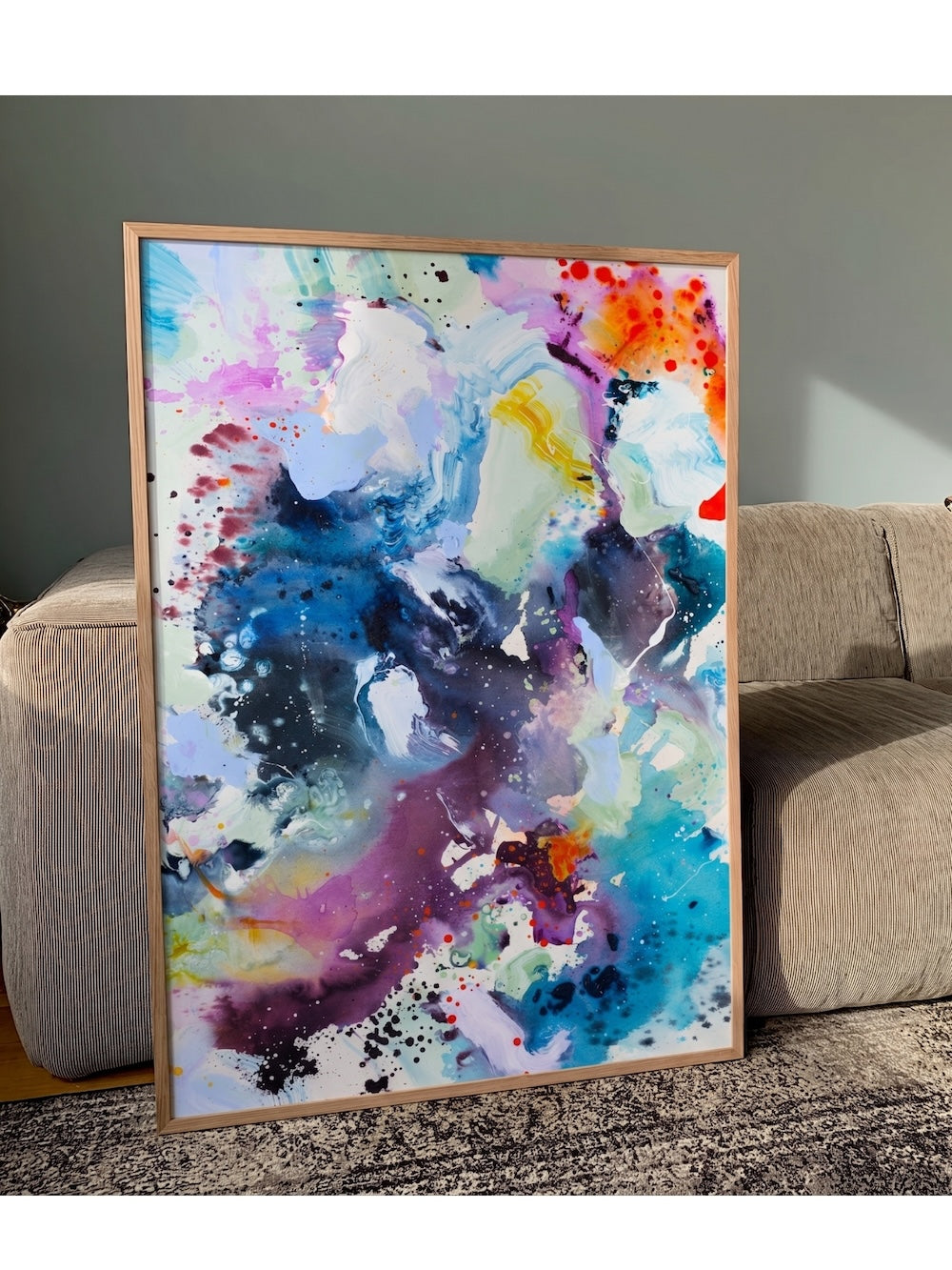 Abstract art poster by Mette Lindberg – open edition print with vibrant colours