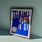 Ultramarine #12 - originalt papirværk - 37x47 cm - røget egetræsramme/ART-glas