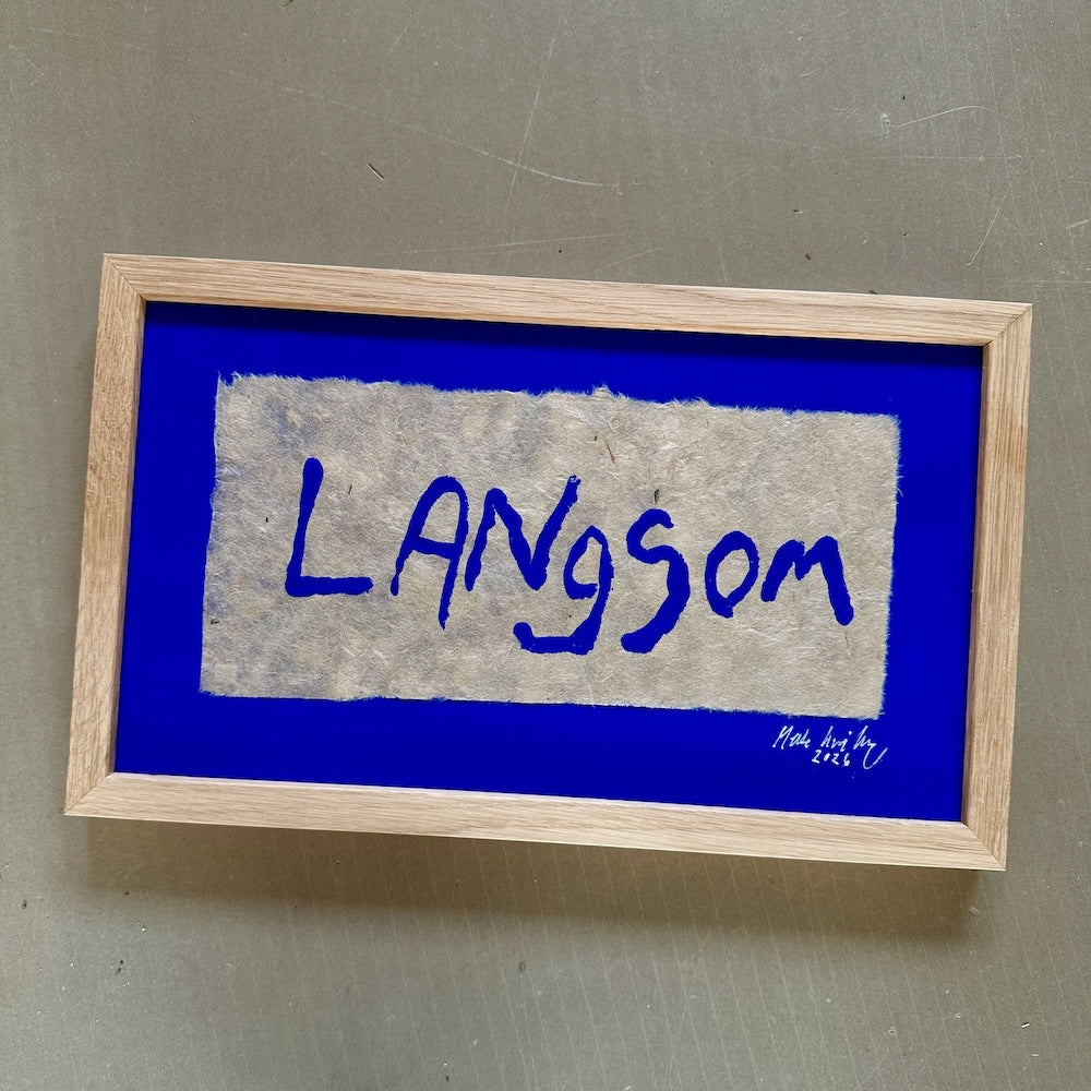 Langsom... - originalt papirværk - 31,5 x 19 cm - egetræsramme/ART-glas