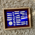 Ultramarine #16 - originalt værk i egetræsramme/ART-glas - 38,5 x 30 cm