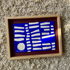 Ultramarine #16 - originalt værk i egetræsramme/ART-glas - 38,5 x 30 cm