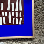 Ultramarine #11 - originalt papirværk - 52,5 x 67,5 cm - egetræsramme/ART-glas