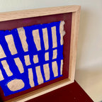 Ultramarine #19 - originalt papirværk - 31 x 32 cm - egetræsramme/ART-glas
