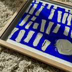 Ultramarine #20 - originalt papirværk - 37,5 x 37,5 cm - dyb egetræsramme
