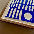 Ultramarine #17 - originalt papirværk - 38,5 x 30 cm - Røget egetræsramme/ART-glas