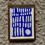 Ultramarine #17 - originalt papirværk - 38,5 x 30 cm - Røget egetræsramme/ART-glas
