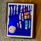 Ultramarine #12 - originalt papirværk - 37x47 cm - røget egetræsramme/ART-glas