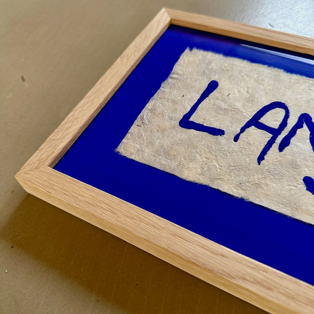 Langsom... - originalt papirværk - 31,5 x 19 cm - egetræsramme/ART-glas