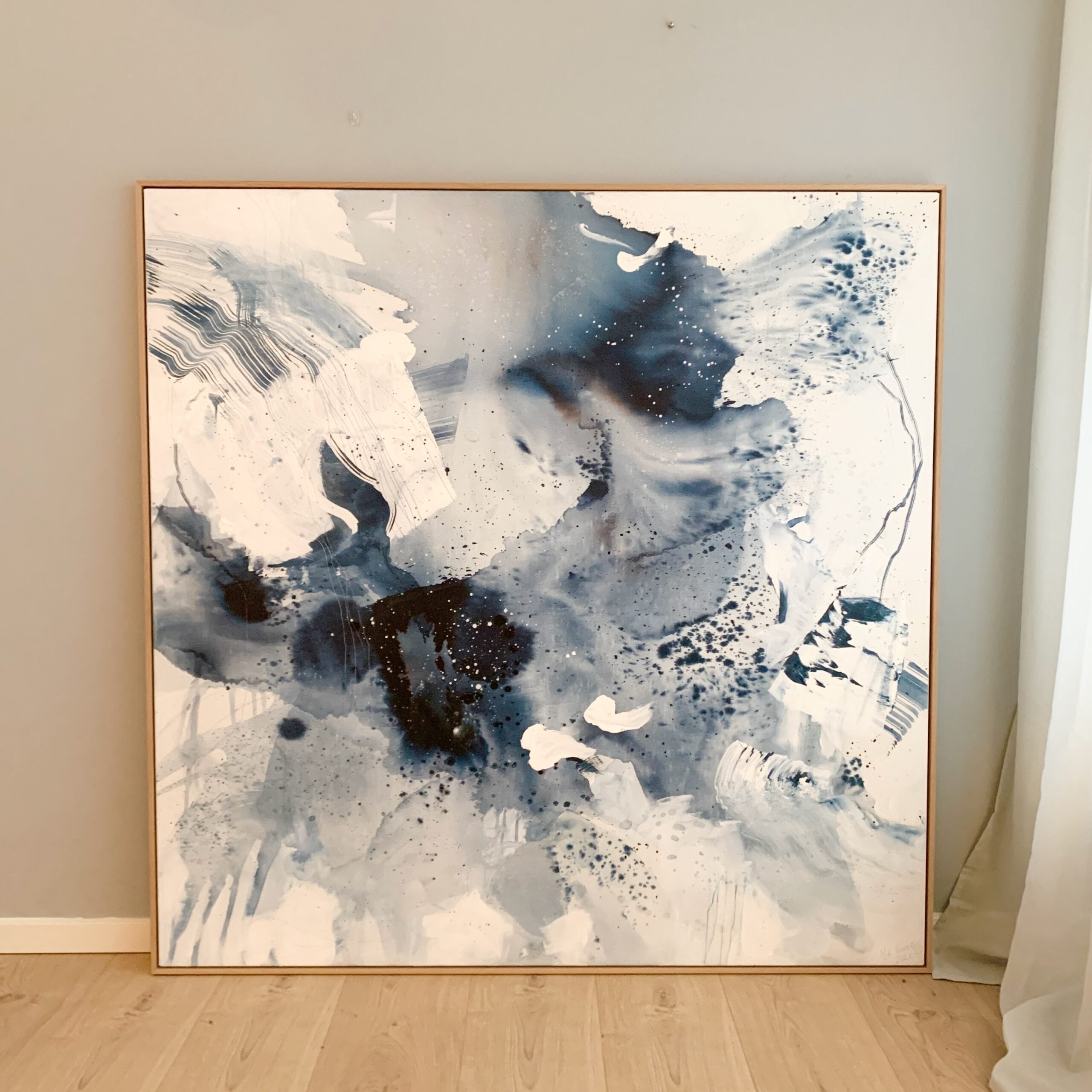 Monochrome #1 - 150x150 cm - med egetræsramme
