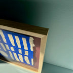 Ultramarine #19 - originalt papirværk - 31 x 32 cm - egetræsramme/ART-glas