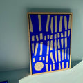 Ultramarine #21 - originalt værk på hørlærred - 57 x 42 cm - egetræsramme
